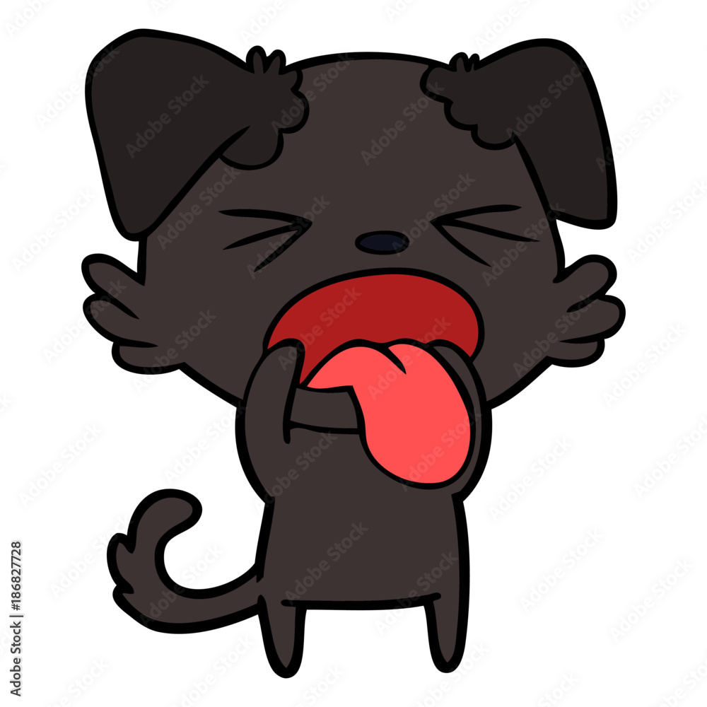 Obraz premium cartoon disgusted dog