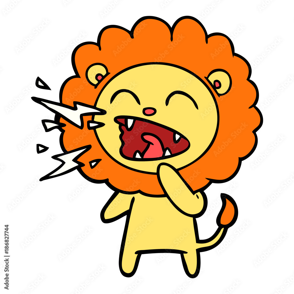 cartoon roaring lion cartoon roaring lion