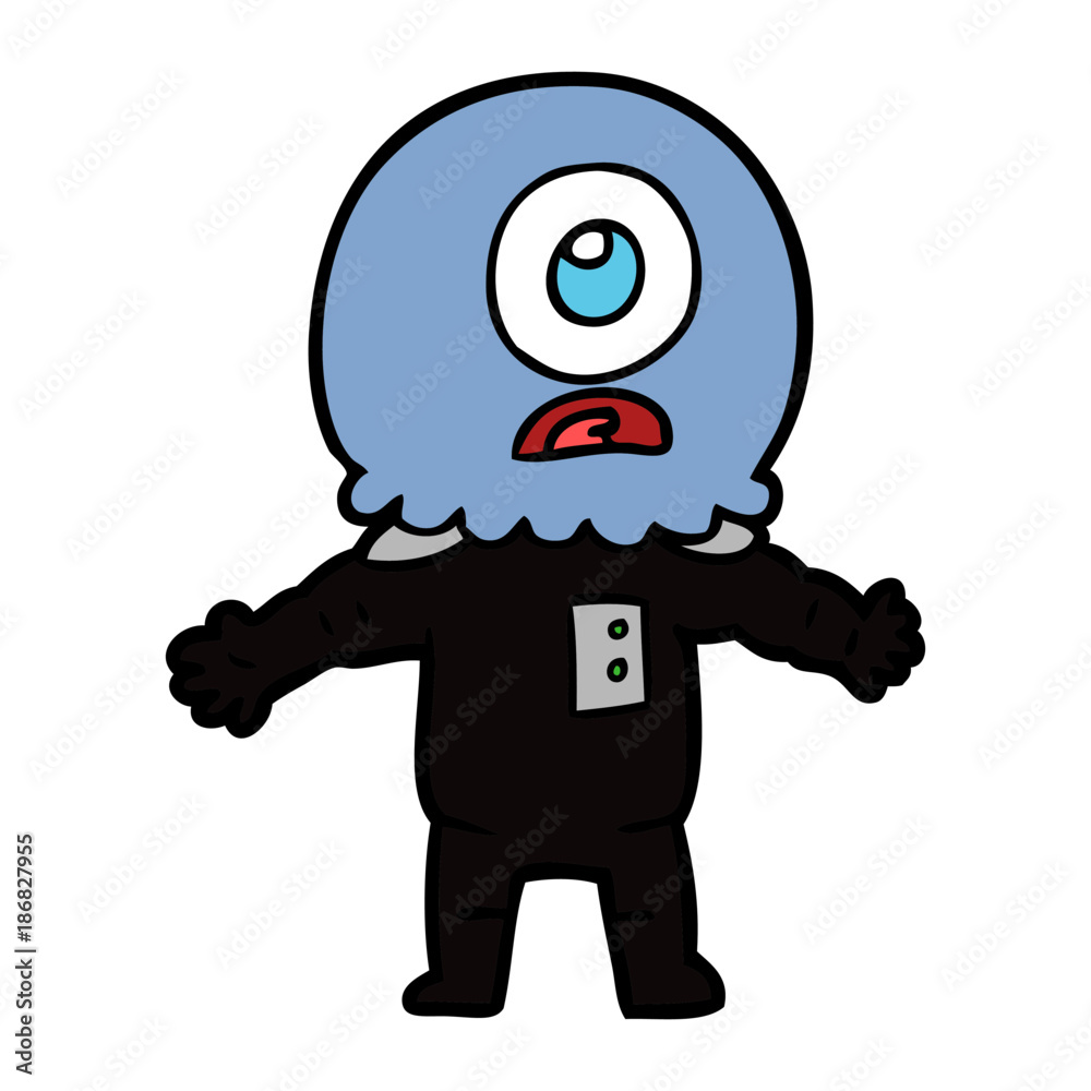 cartoon cyclops alien spaceman cartoon cyclops alien spaceman