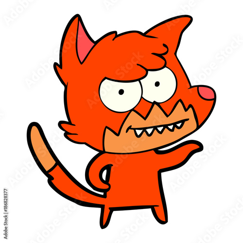 cartoon grinning fox