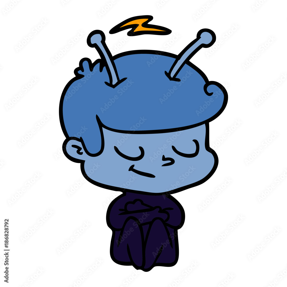 Obraz premium friendly cartoon spaceman