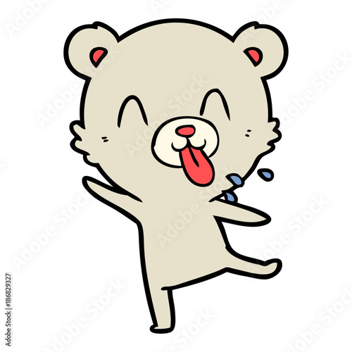 rude cartoon polar bear sticking out tongue