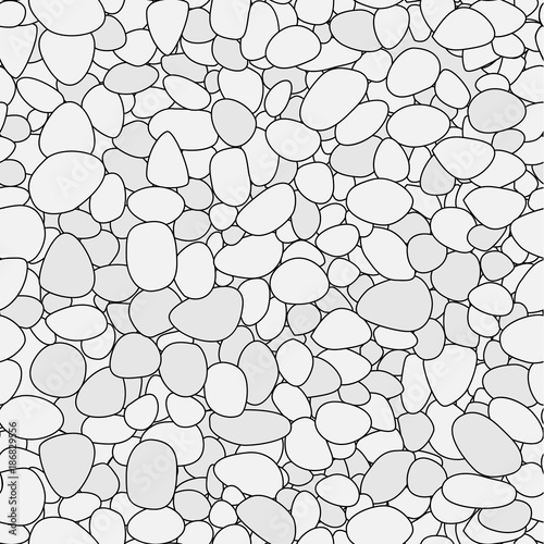 Seamless small white stone pattern in flat style