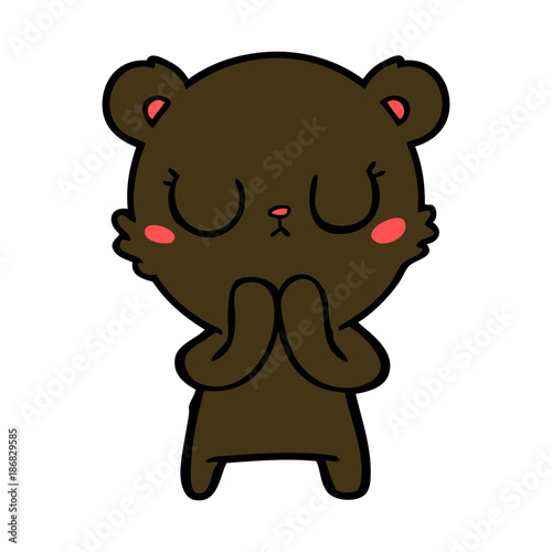 peaceful cartoon bear cub