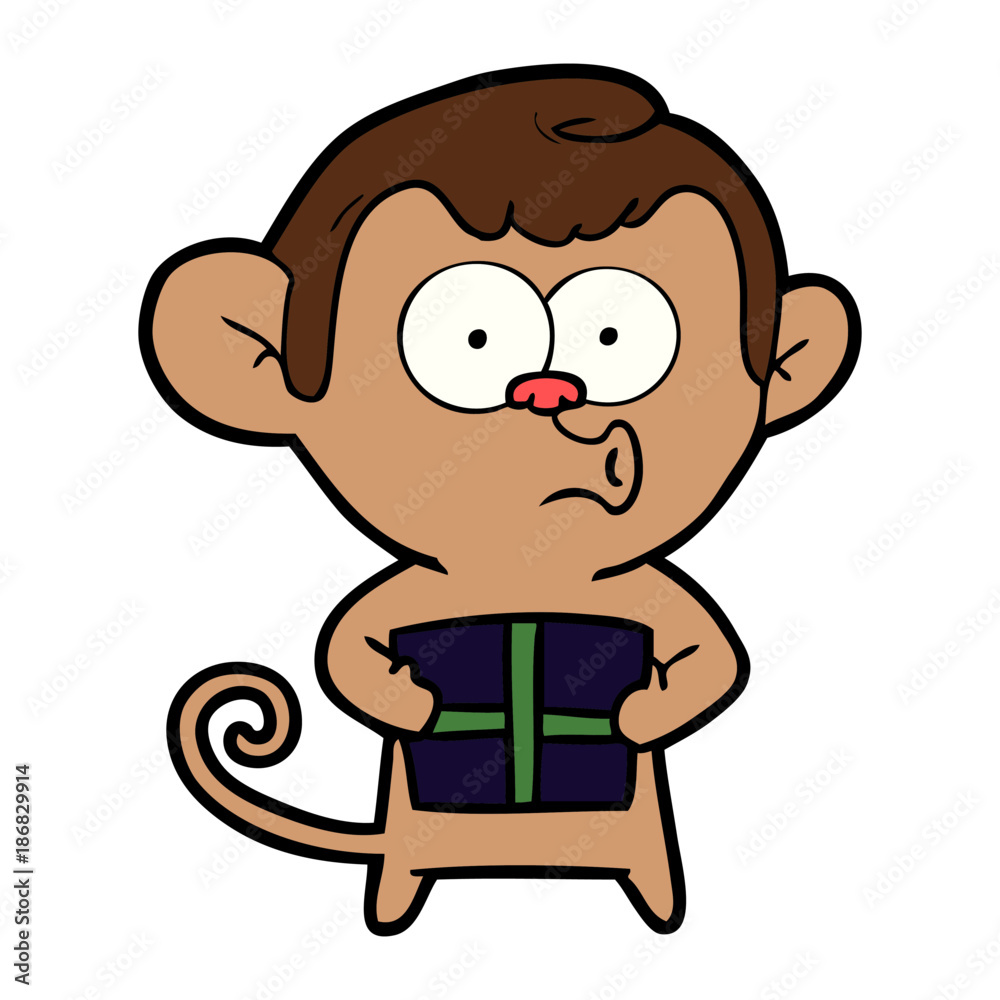 Fototapeta premium cartoon christmas monkey