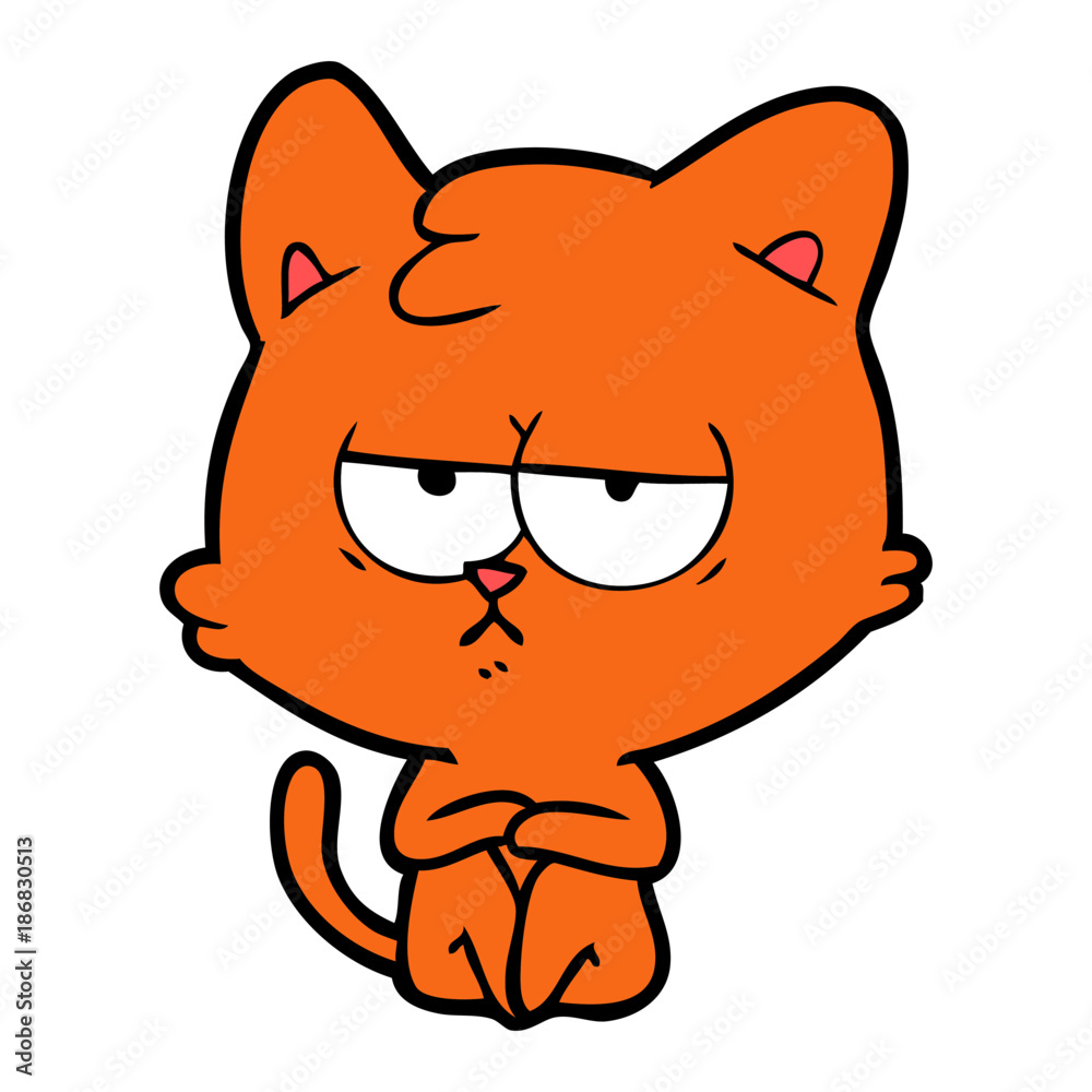 bored cartoon cat bored cartoon cat
