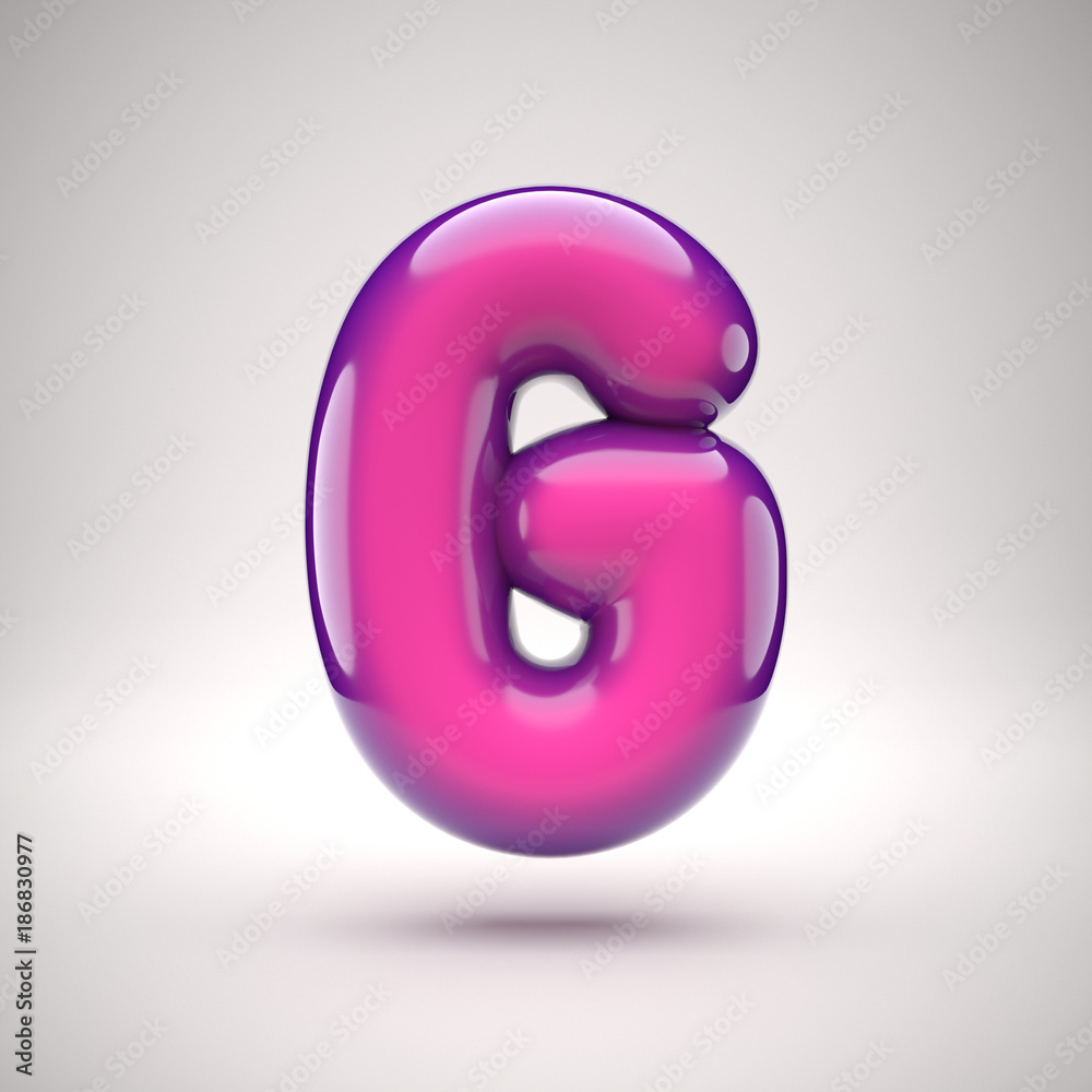 Round pink glossy font 3d rendering letter G Round pink glossy font 3d rendering letter G