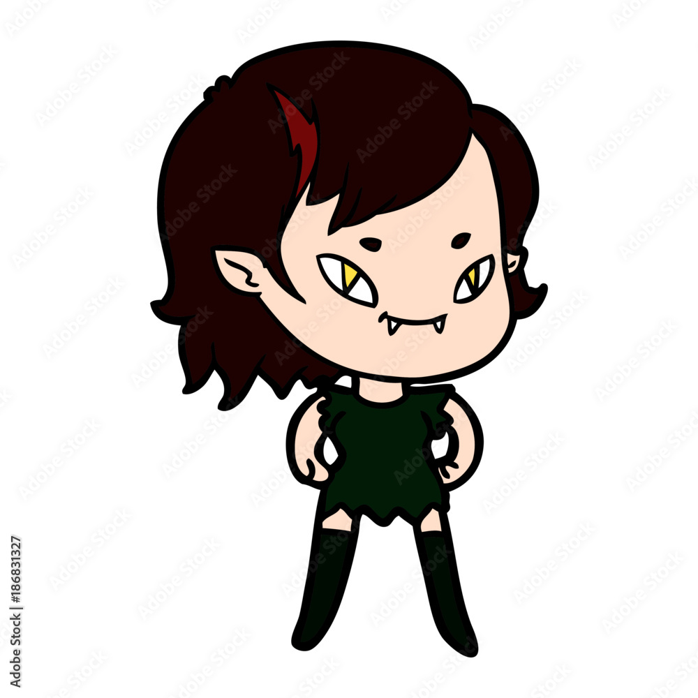 cartoon friendly vampire girl cartoon friendly vampire girl