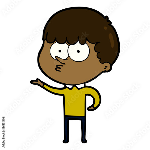 cartoon curious boy