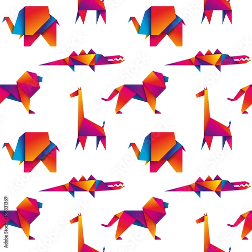 Obraz afrykańskie zwierzęta bezszwowe tło wektor