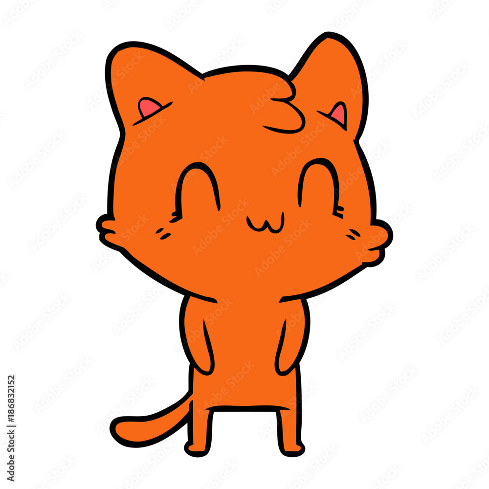 cartoon happy cat