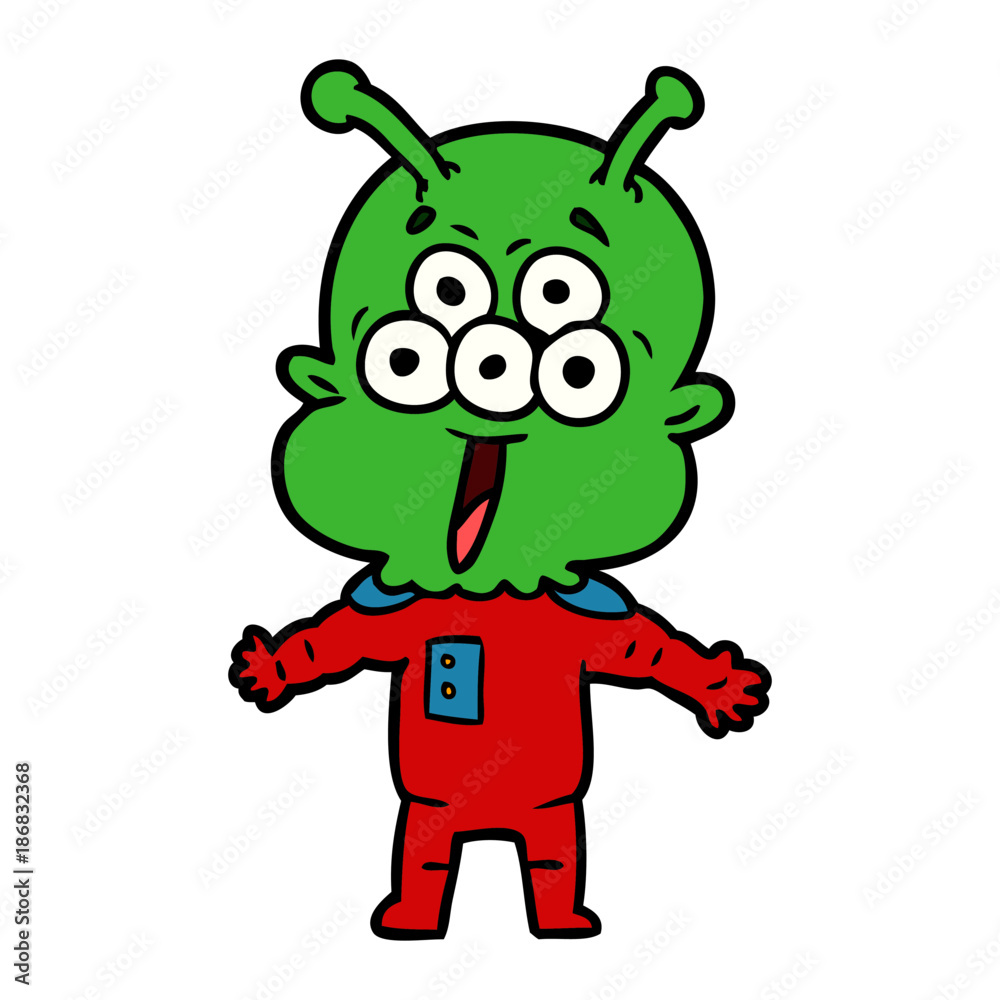 Obraz premium happy cartoon alien