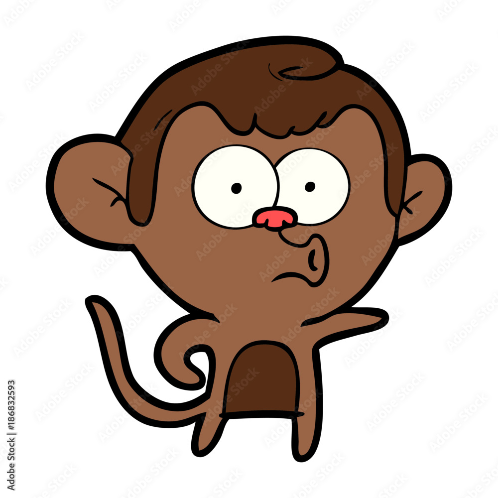 Fototapeta premium cartoon pointing monkey