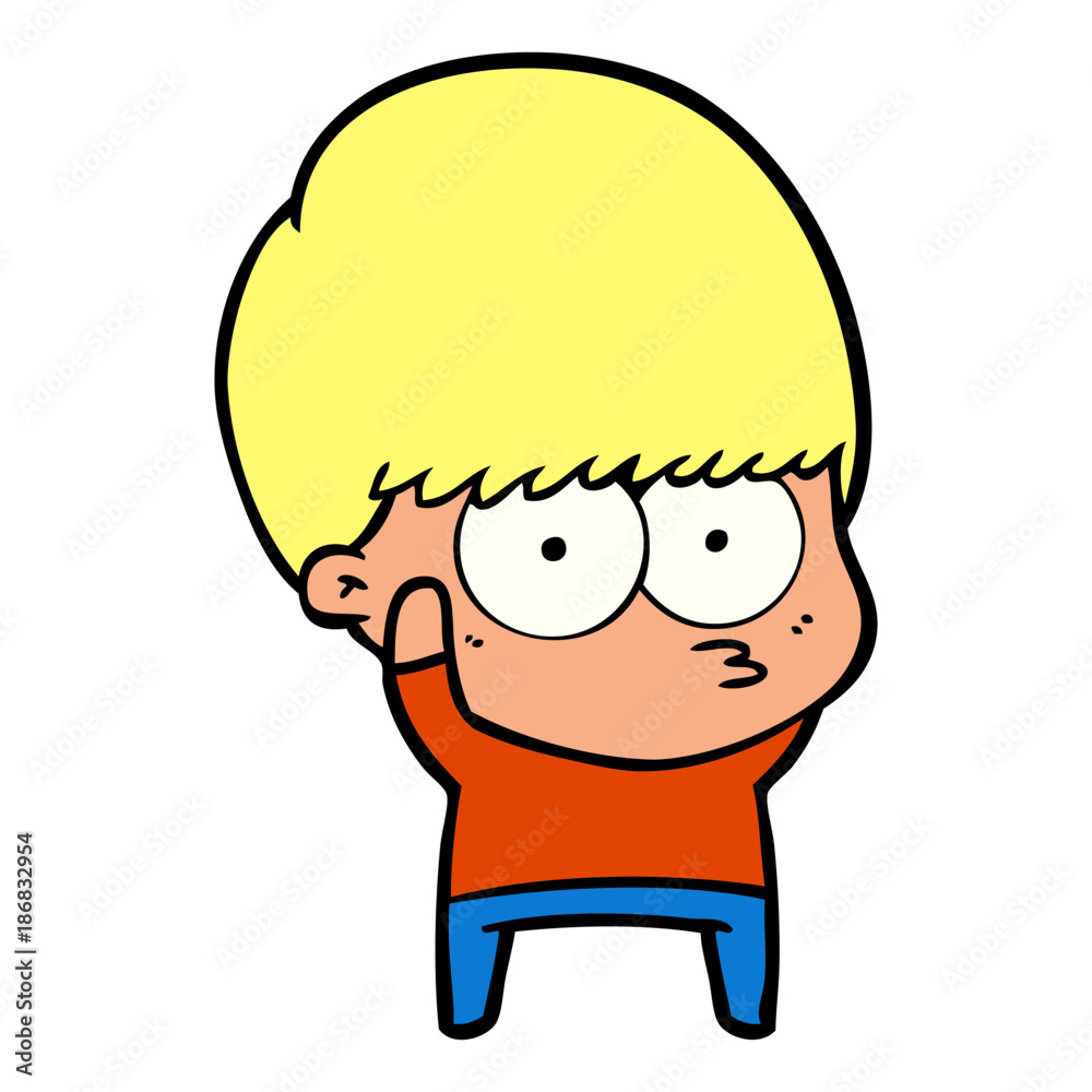 nervous cartoon boy nervous cartoon boy
