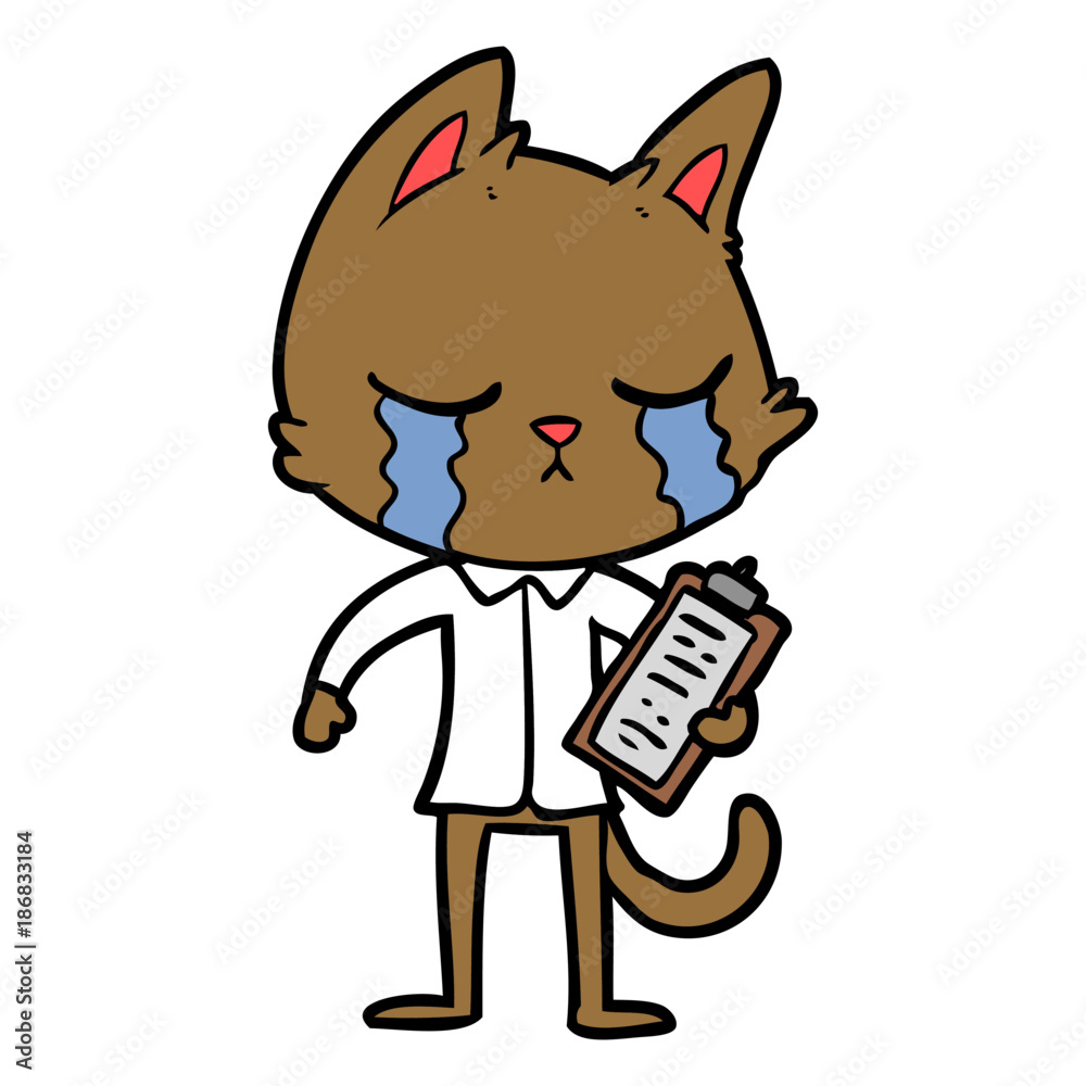 crying cartoon business cat crying cartoon business cat