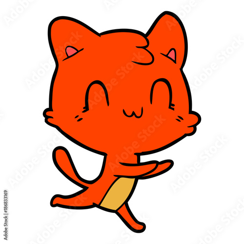 cartoon happy cat