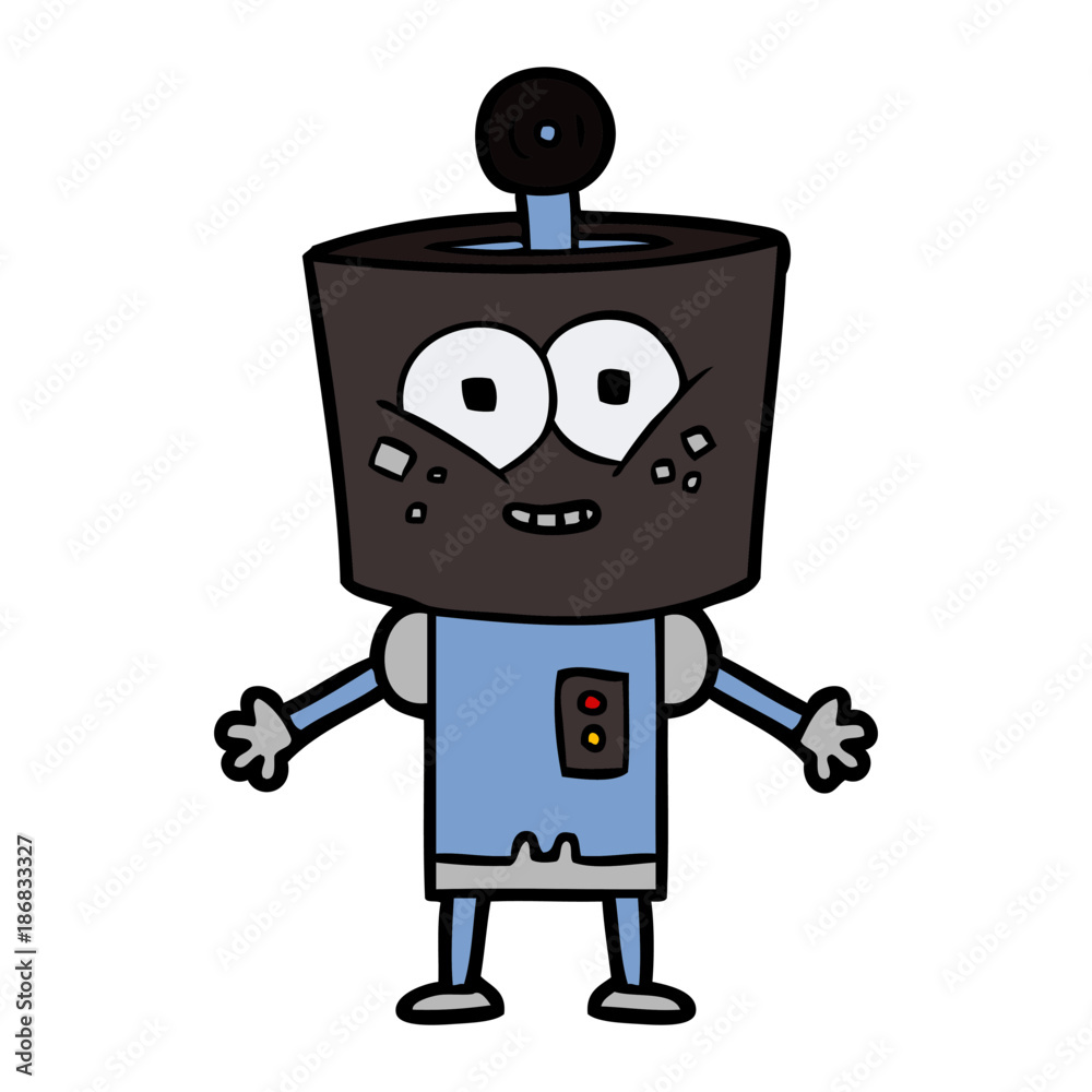 happy cartoon robot happy cartoon robot