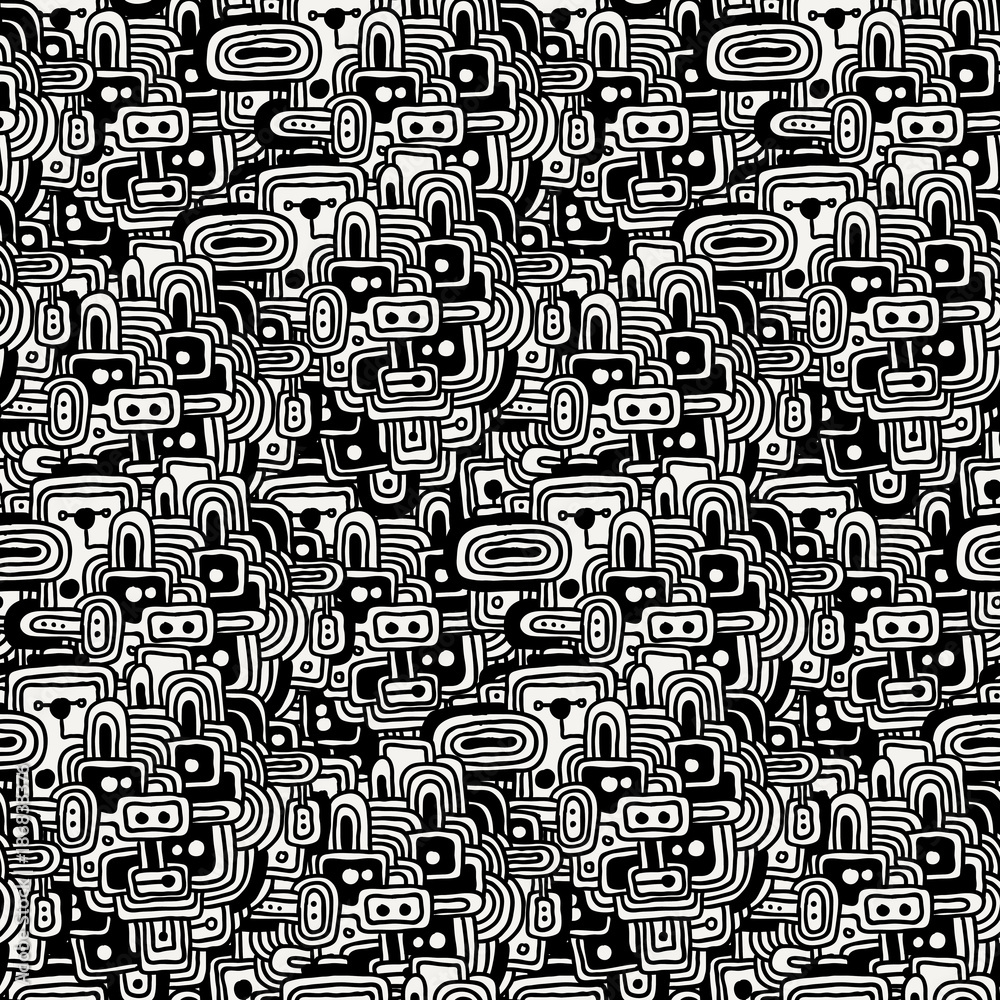 Vector drawing halftone seamless pattern.