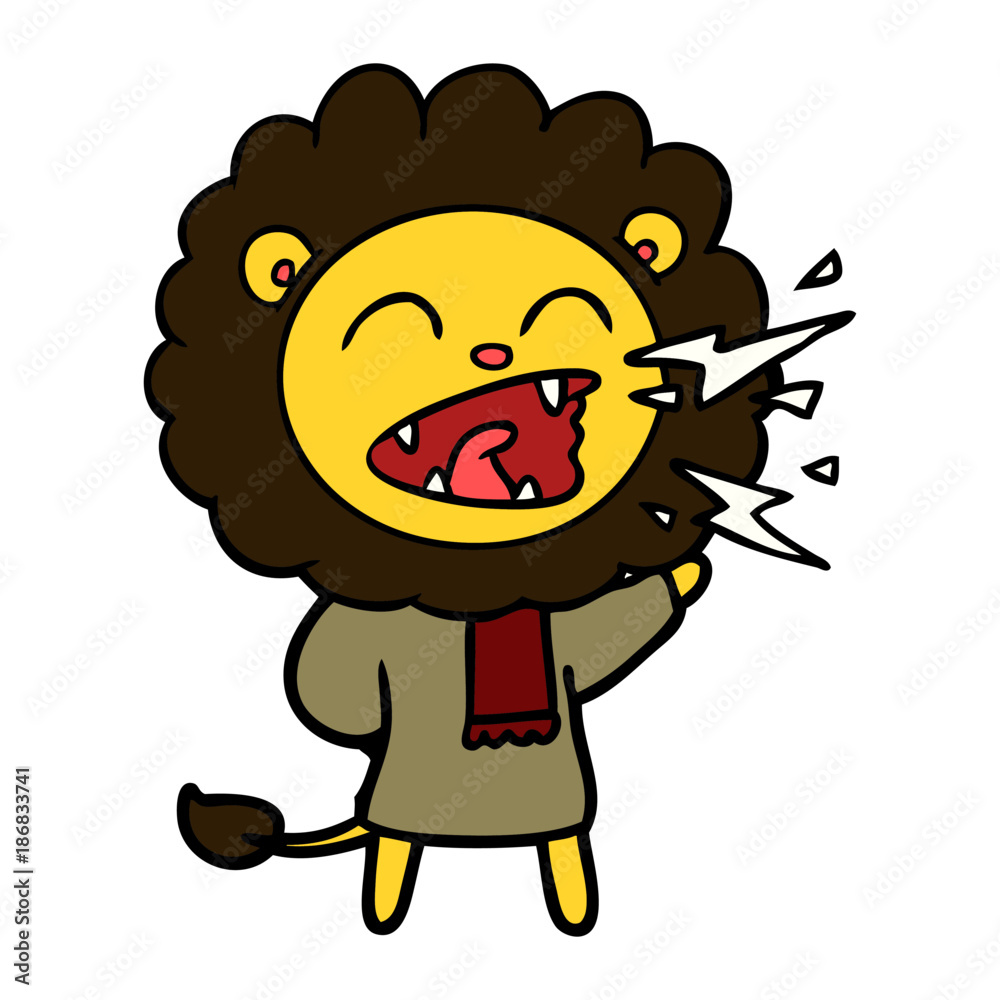 cartoon roaring lion cartoon roaring lion