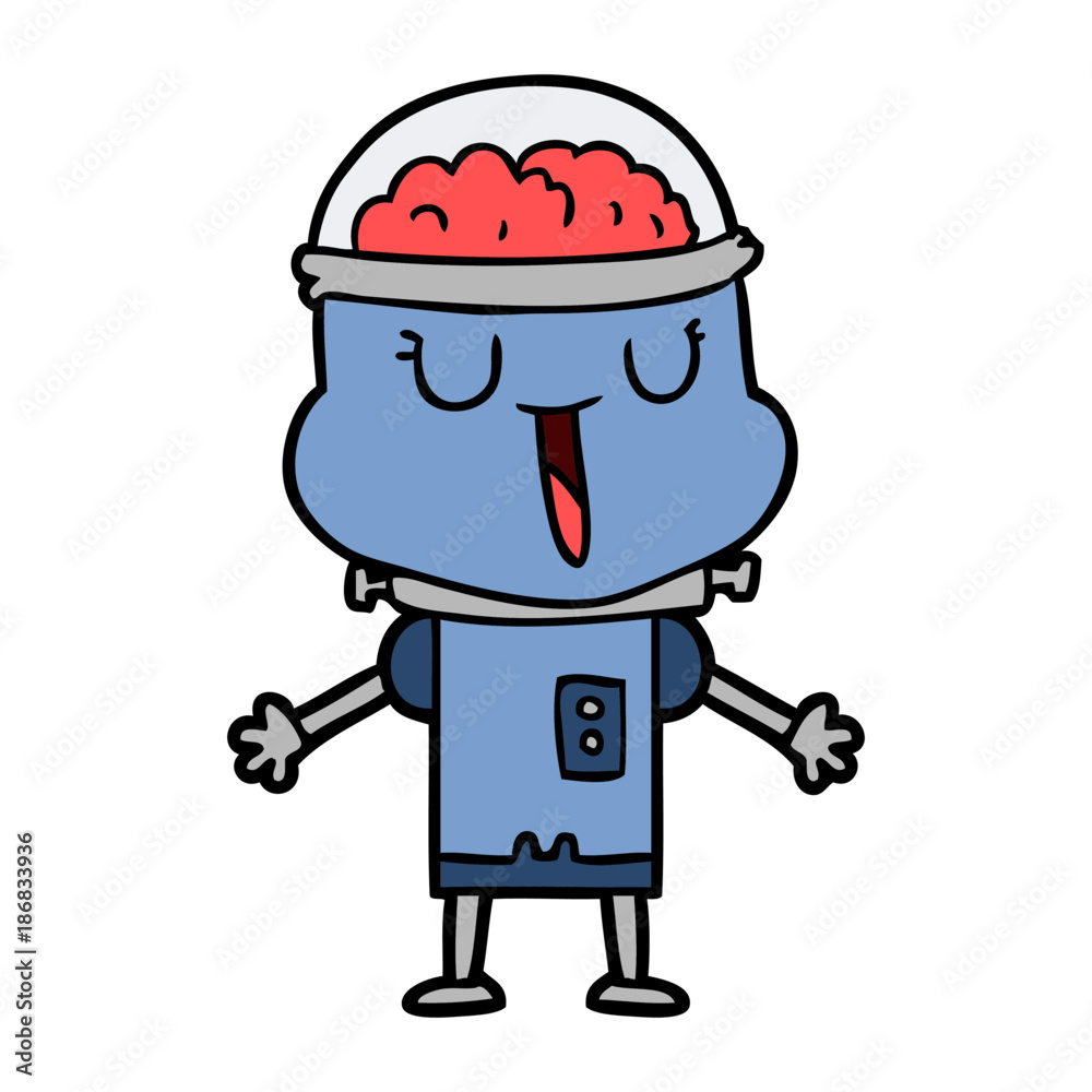 happy cartoon robot happy cartoon robot