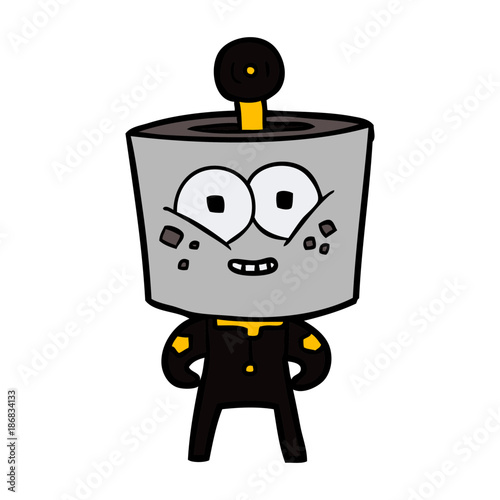 happy cartoon robot