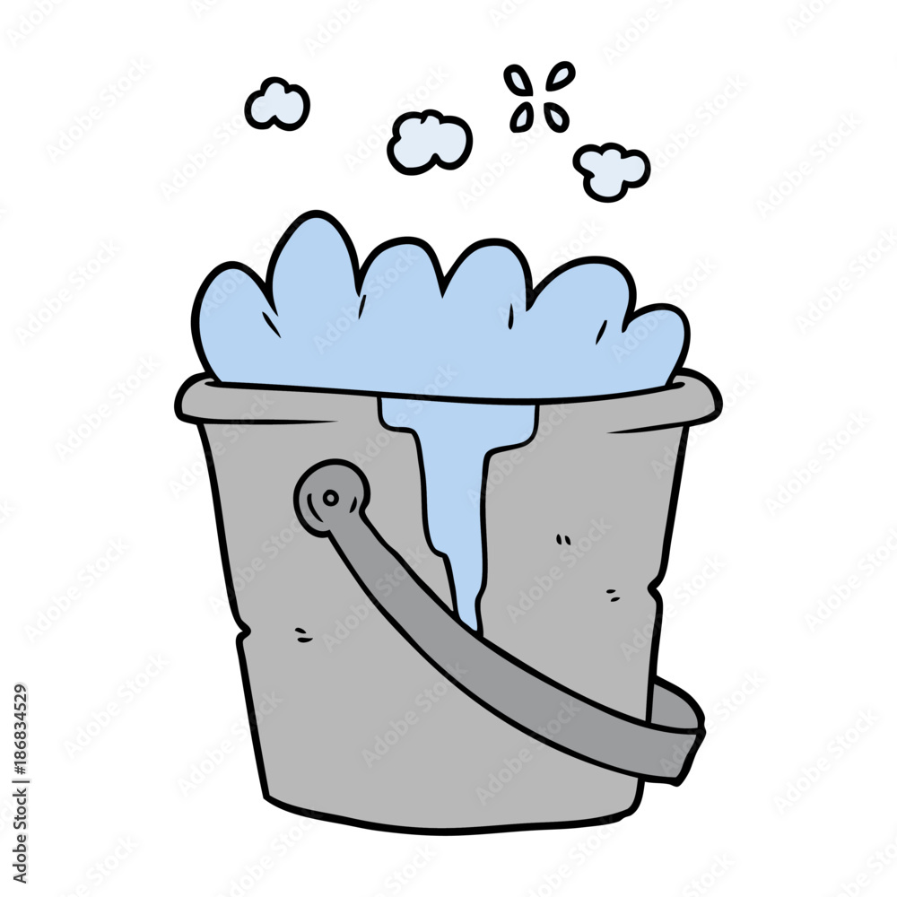cartoon bucket of soapy water Stock Vector | Adobe Stock cartoon bucket of soapy water Stock Vector | Adobe Stock