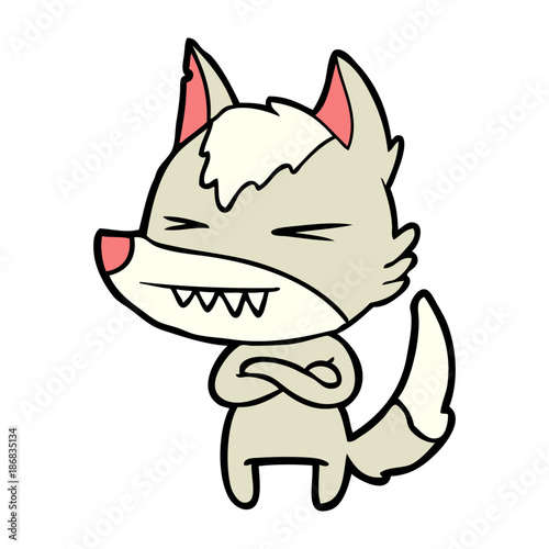 angry wolf cartoon