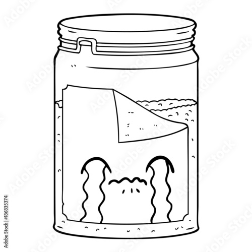 cartoon glass jar crying