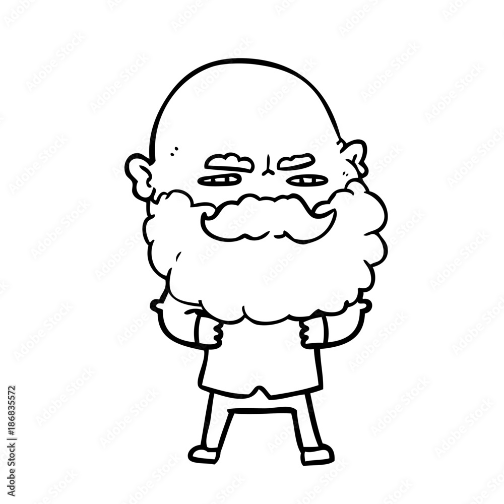 cartoon man with beard frowning