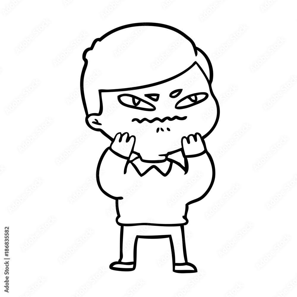 cartoon angry man