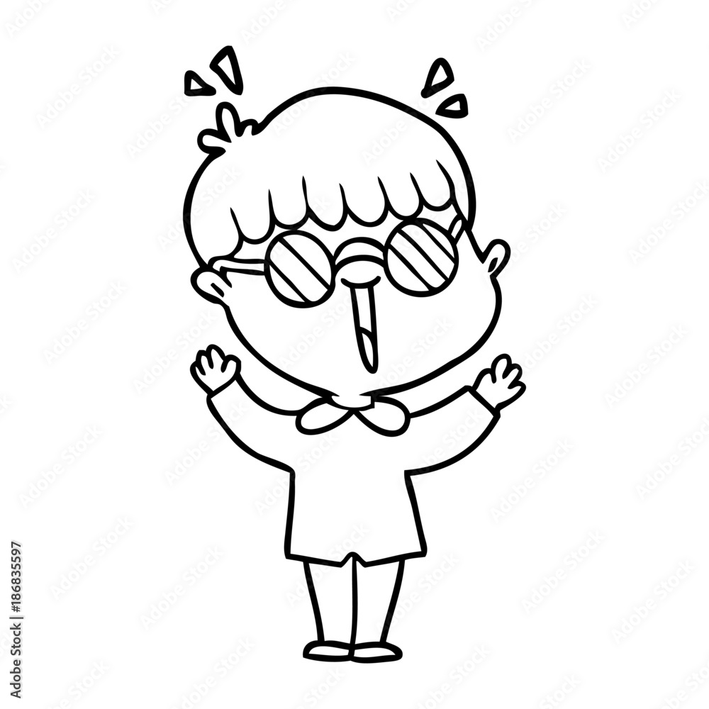 cartoon boy wearing spectacles