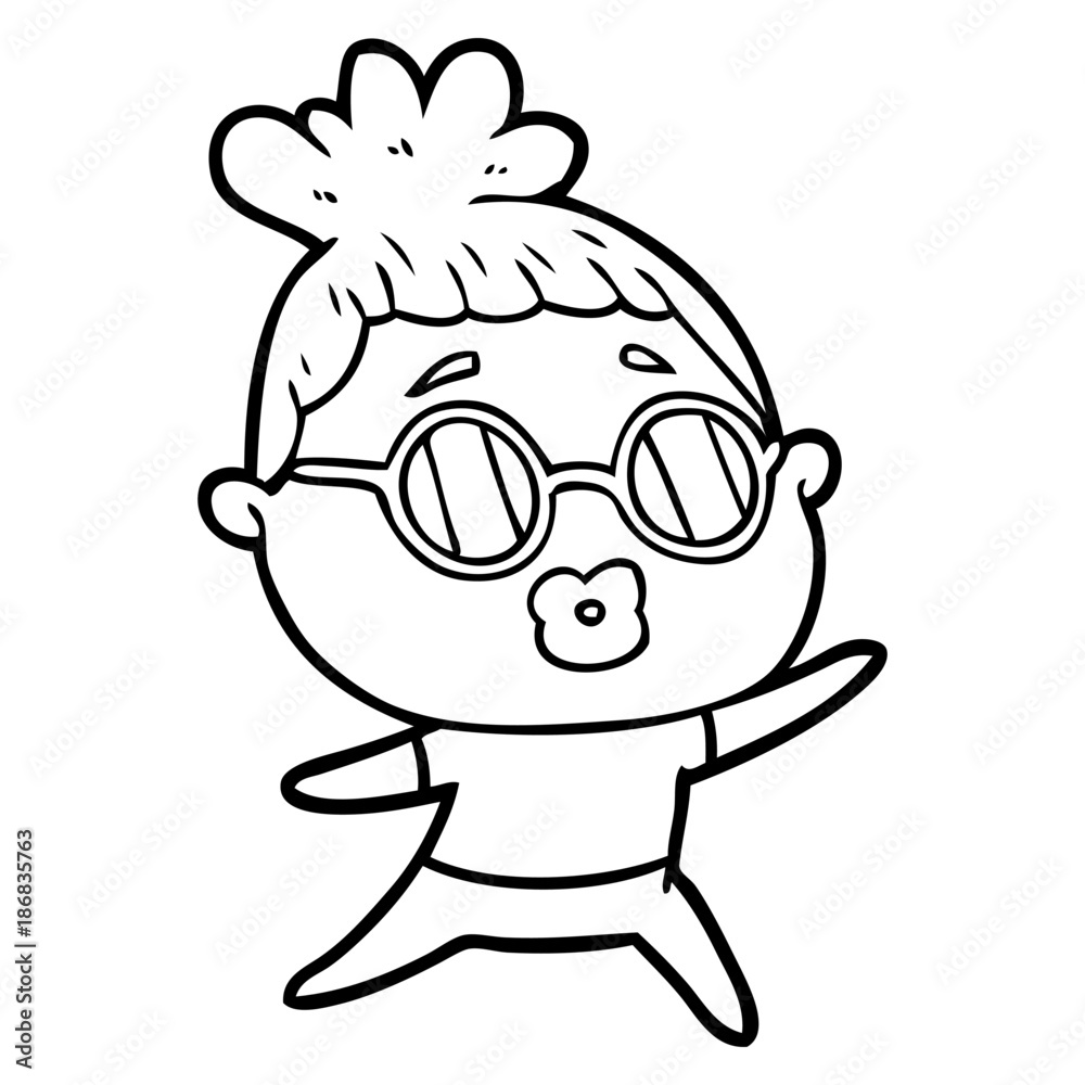 cartoon dancing woman wearing sunglasses cartoon dancing woman wearing sunglasses