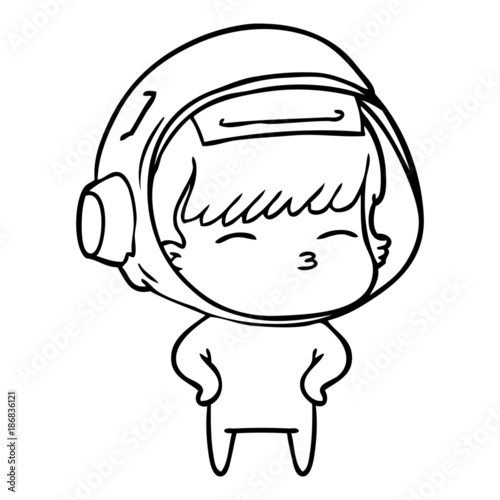 cartoon curious astronaut