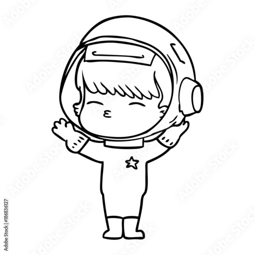 cartoon curious astronaut