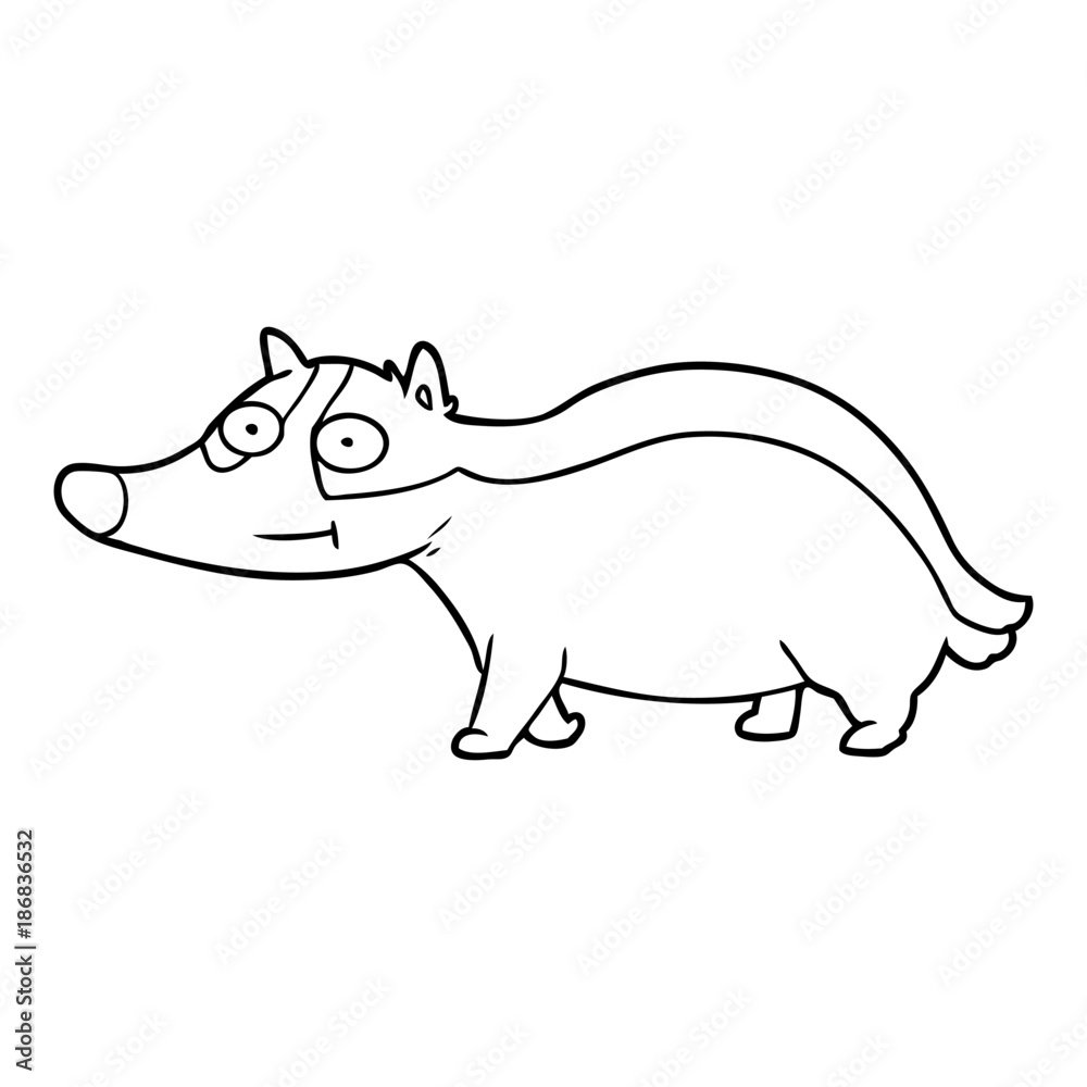 Obraz premium cartoon friendly badger