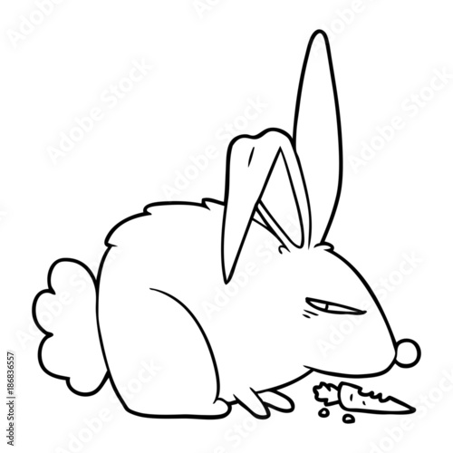 cartoon annoyed rabbit