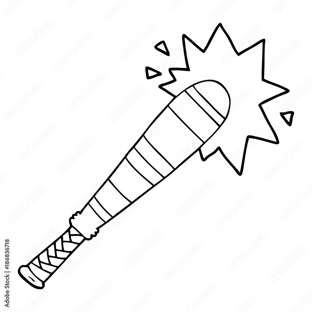cartoon baseball bat hitting Stock Vector Adobe Stock