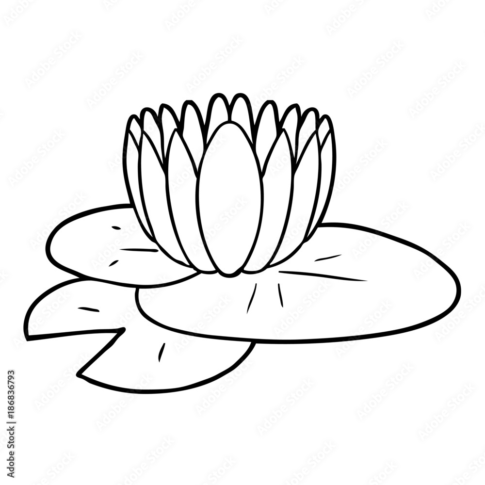 cartoon water lily Stock Vector Adobe Stock