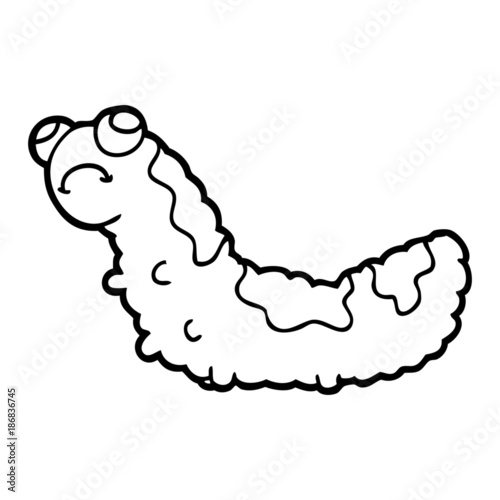 cartoon unhappy caterpillar