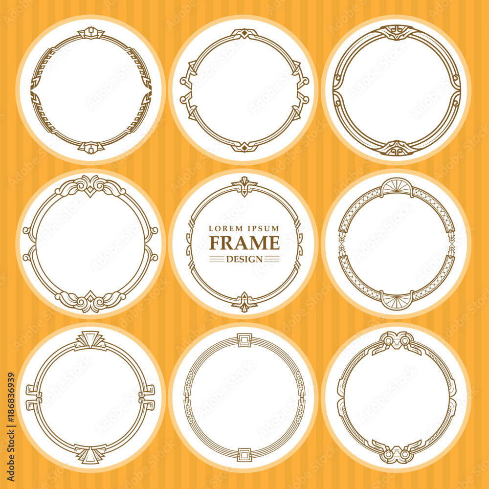 Vector round frames set design element Vector round frames set design element