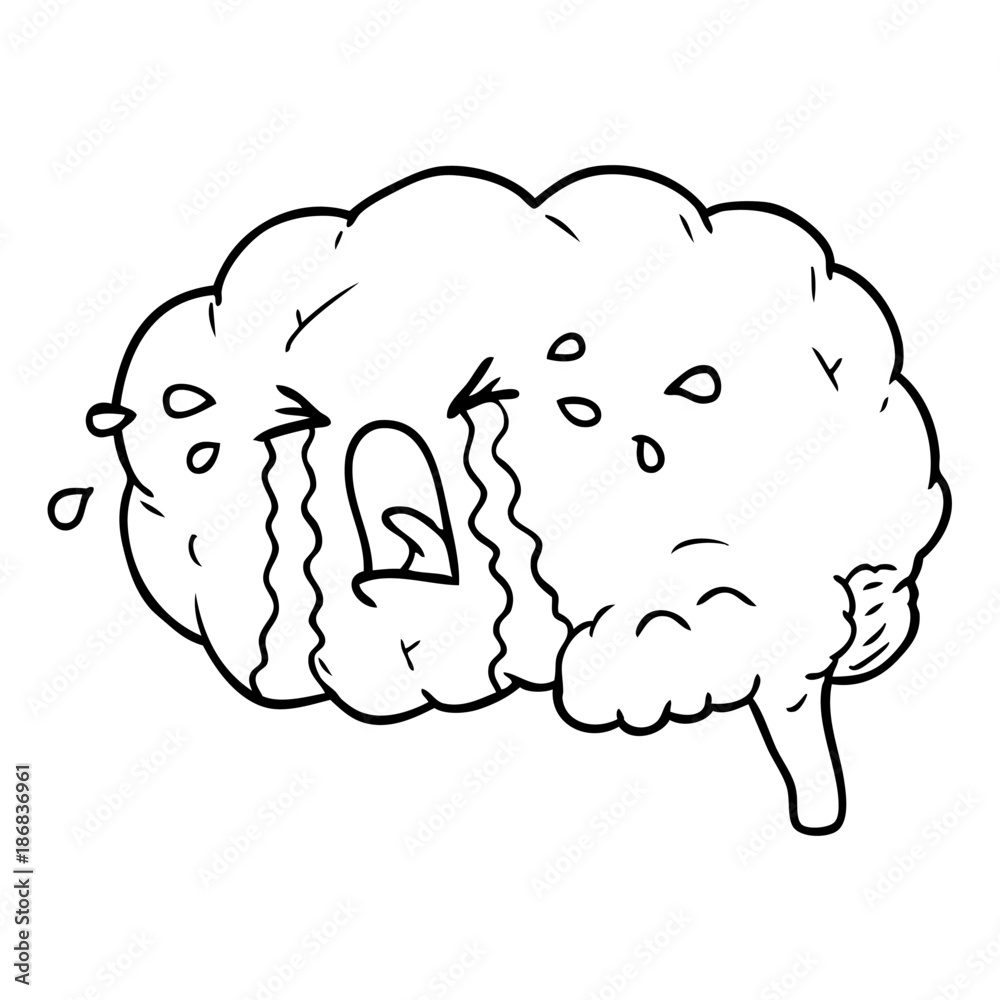 cartoon brain crying cartoon brain crying