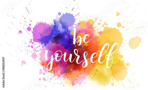 Lettering on watercolored background