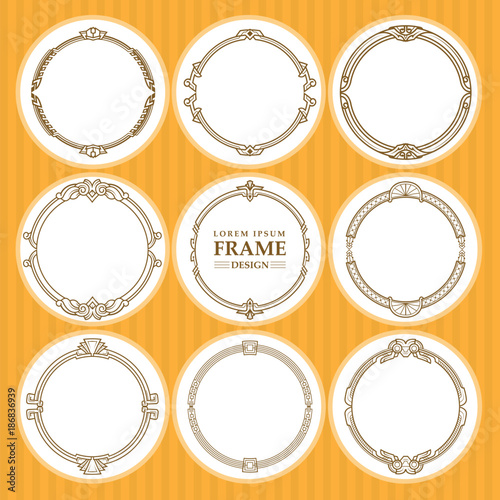 Vector round frames set design element