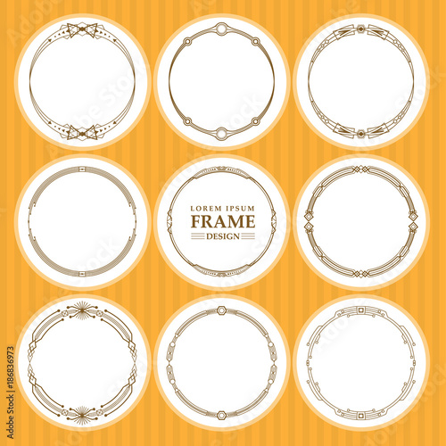Vector round frames set design element