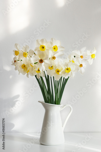 Fototapeta Bouquet of white narcissus