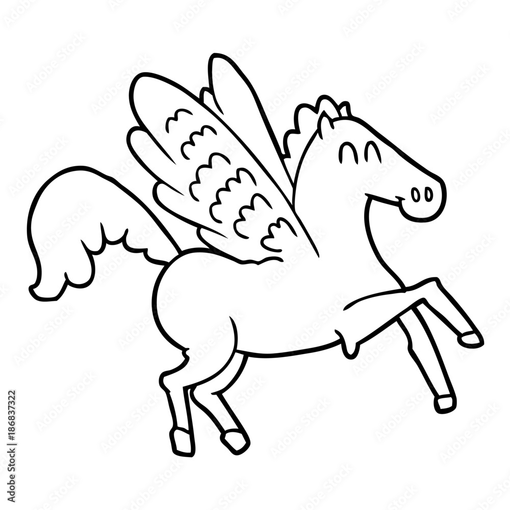 Naklejka premium cartoon winged horse