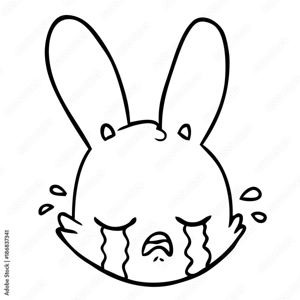 Fototapeta premium cartoon crying bunny face