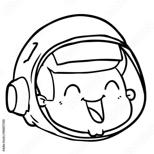 cartoon happy astronaut face