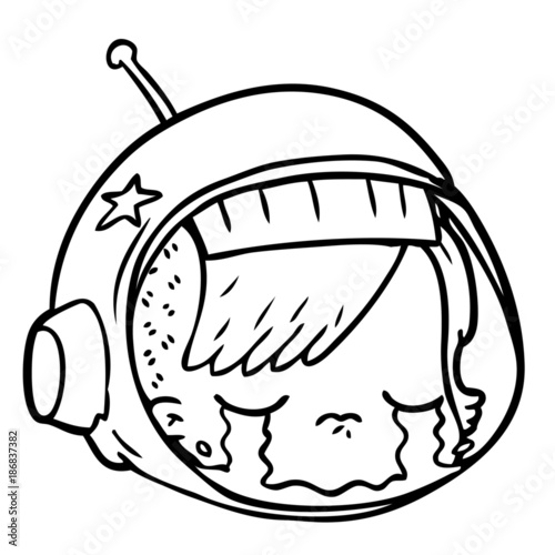 cartoon astronaut face crying