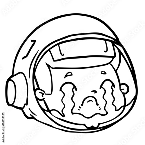 cartoon astronaut face crying